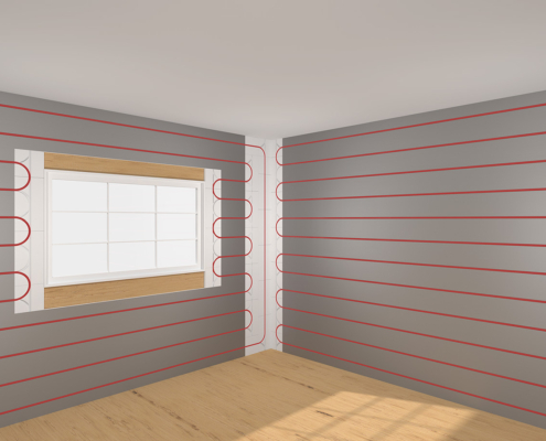 Ecowarm Radiantboard EPS Installed In Wall